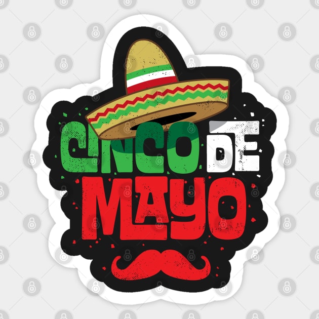 Cinco de Mayo Mexican Sombrero Funny Fiesta Sticker by vo_maria